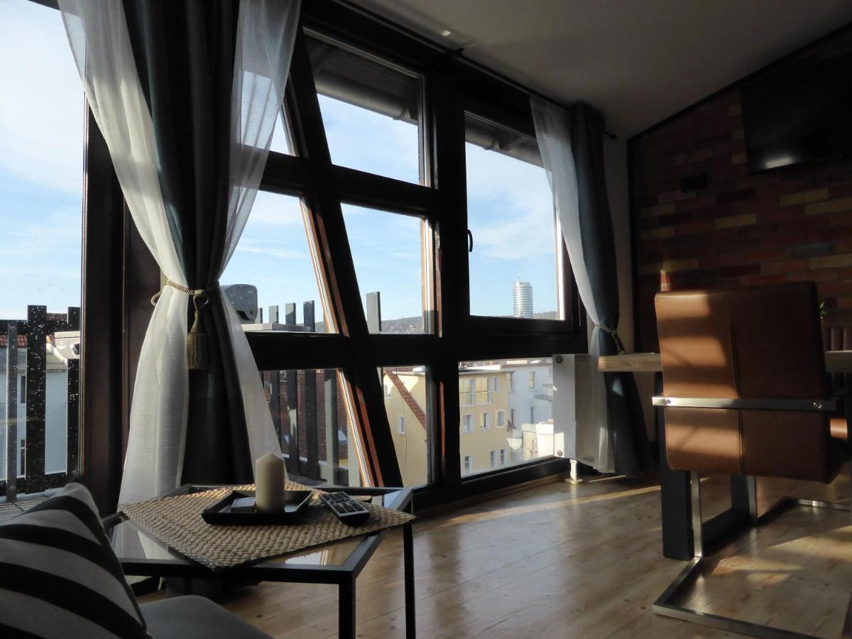 Apartment Skyline of Jena, luxuriös, einzigartig, free Wifi, Parkplatz, klimatisiert, zentral Exterior foto